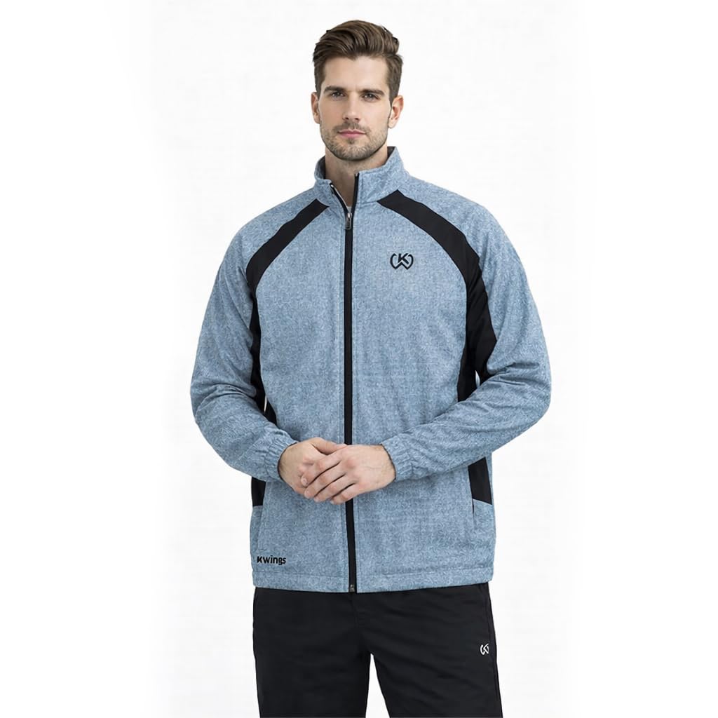 Sports Jacket for Men | Regular Fit Stand Up Collar Zip Closure Casual Sweatshirt | NS Lycra Melange Fabric | Mens Full Sleeve Stylish Winter Jacket-image-17
