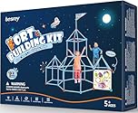 besrey Fort Building Kit for Kids with Toss Game, 133 Pcs Creative Fort Toy, STEM Construction Toy, Outdoor Play Structure, Kids Outdoor Toys,DIY Play Tent Tunnel (Blue Nightglow)