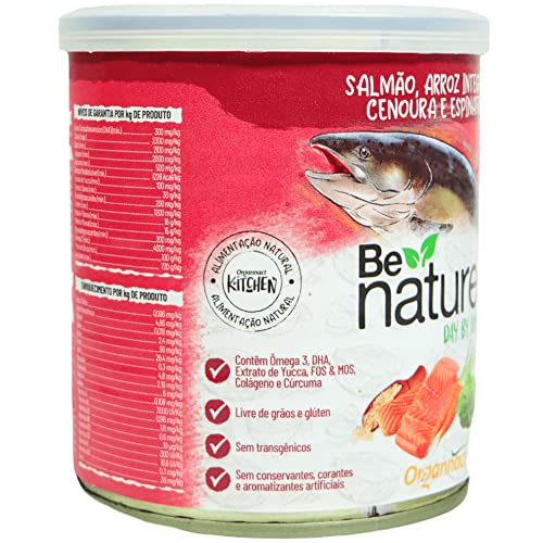 Be Nature Alimento Úmido Natural Para Cães Idosos Organnact Lata Patê De Salmão 300G