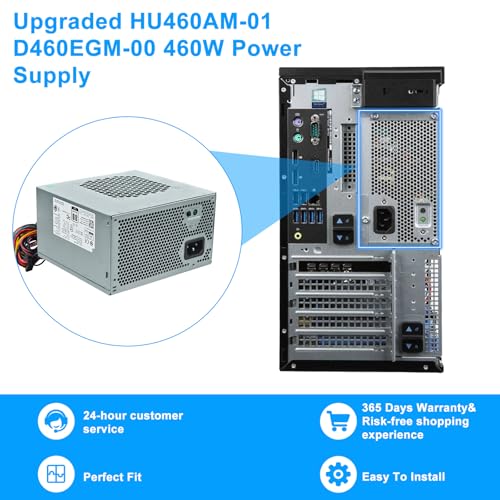 Fuente de alimentación ATX 460W compatible Dell Precision miniatura 7