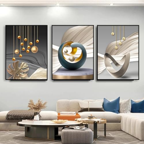 Peinture géométrique sur toile 50x70 cm affiche d'art mural de luxe sans cadre pour salon