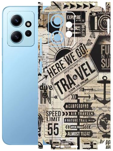 Image of AtOdds - Full Body Back Screen Guard Protector Film - Lamination Wrap Skin Sticker Compatible with REDMI Note 12 (4G) | Scratchproof Matte Finish (Explore)