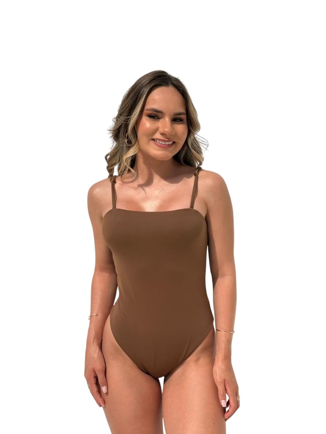 Maiô Feminino Vera Versatile com Decote Reto e Alças Finas e Design Atemporal