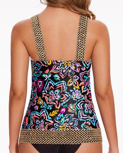 Image of Aqua Eve Tankini Tops for Women Swimwear Top Only Tummy Control Bathing Suit Top No Bottom (Available in Plus)