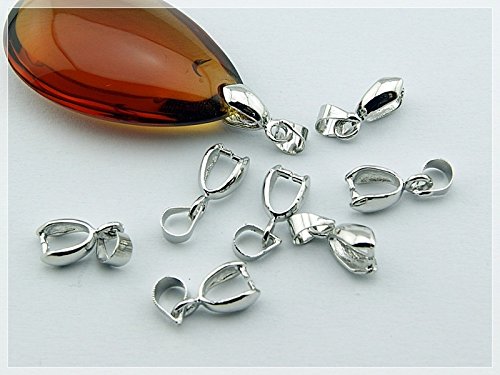 10 collar trabillas en color plateado en platino, 14 mm de Vintage Parts, DIY de Joyas