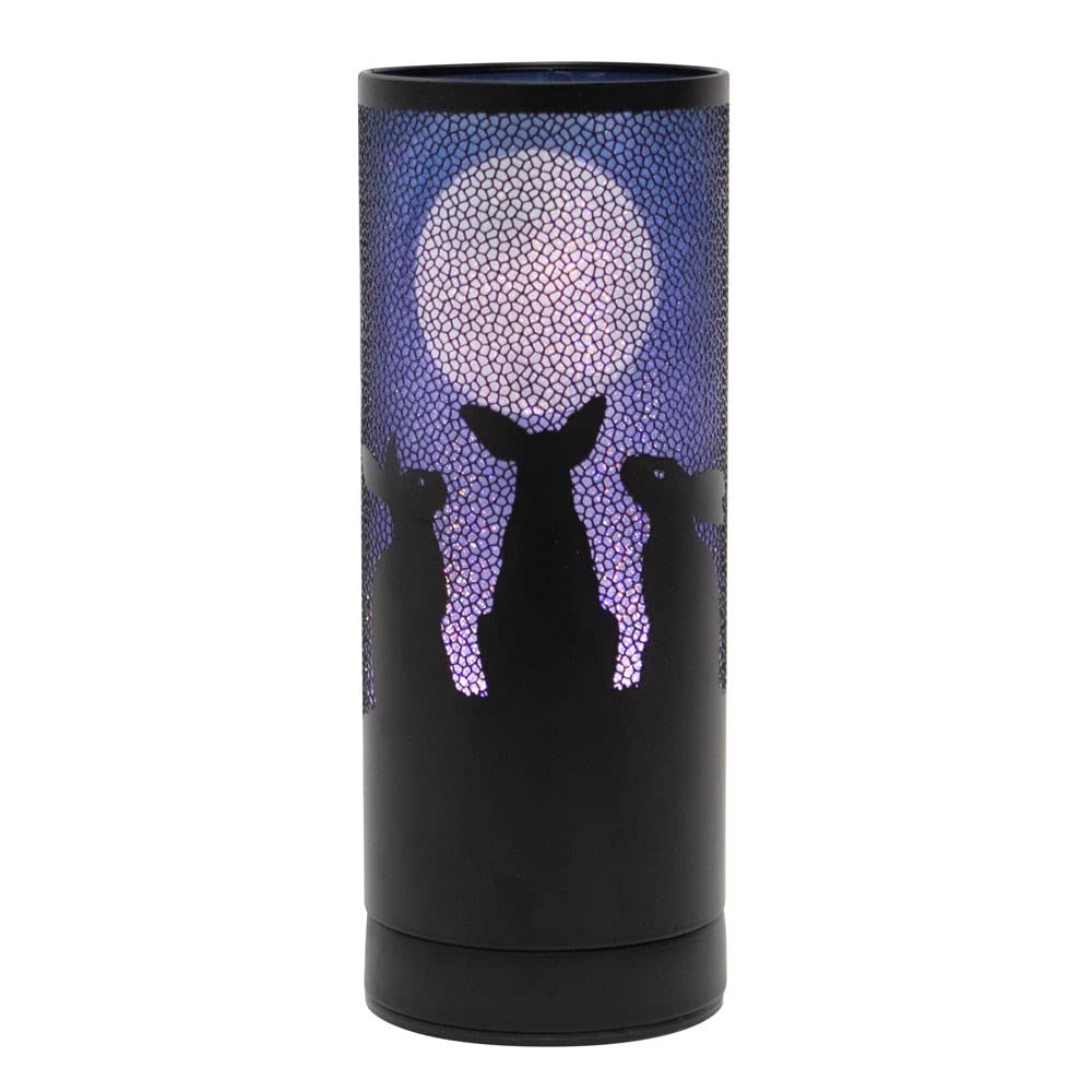 Something Different Moon Gazing Hares Aroma Lamp - Black Metal - Lisa Parker Design