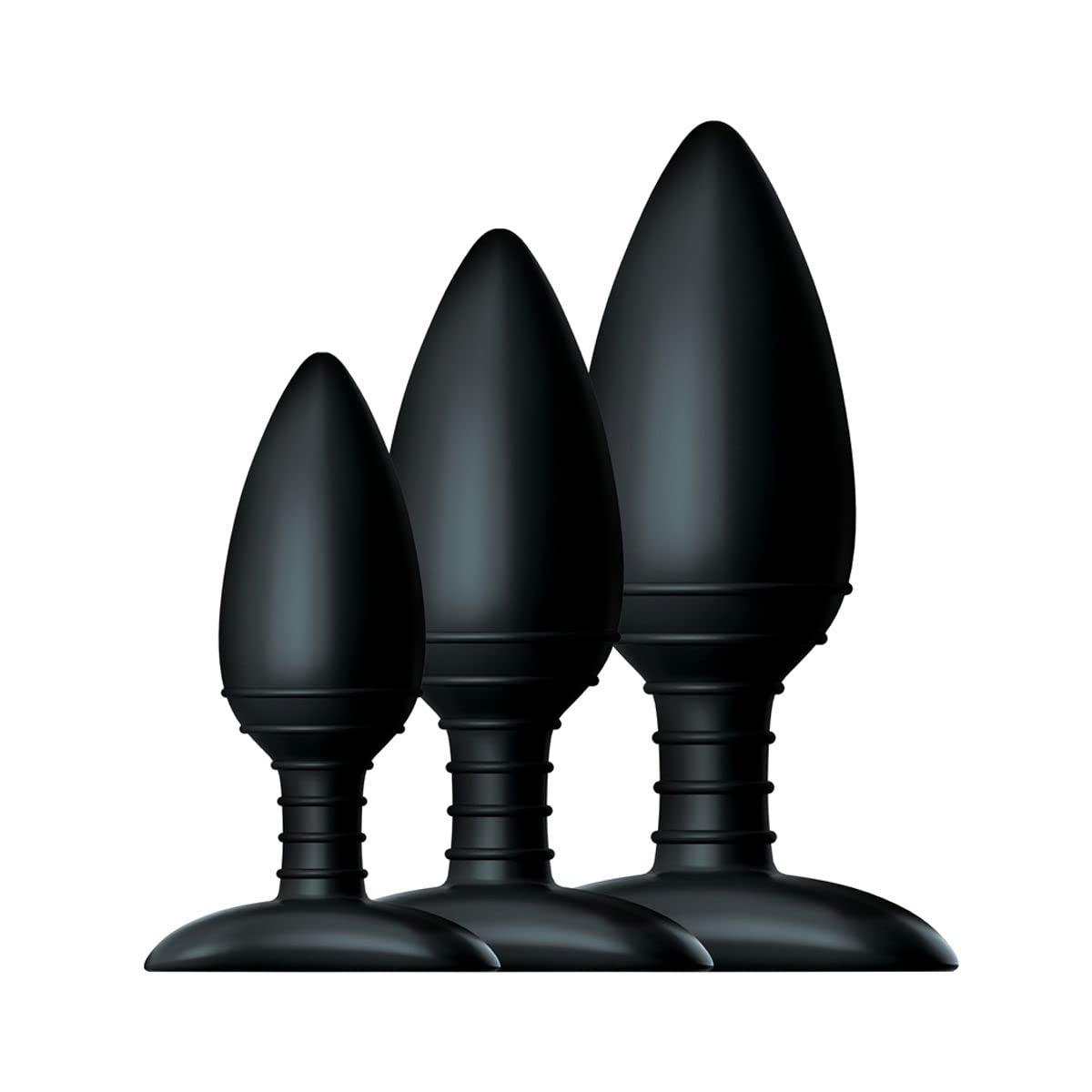 Nexus Butt Plug Trio 3 - Solid Silicone Black