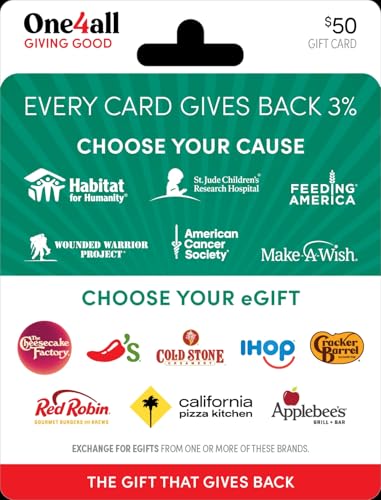 One4all Giving Good Gratitude Physical Gift Card - $50