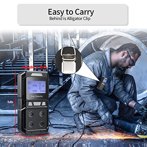 Seesii-Portable-4-Gas-Detector-Rechargeable-Multi-Gas-Monitor-Air-Quality-Tester-Analyzer-High-Precision-Sound-Light-Vibration-Alarm-Backlight-LCD-Display-EX-O2-H2S-CO-4-in-1-Gas-Meter-LEL-PPM