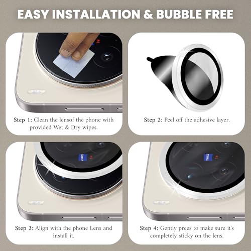 Image of ArmourPro Camera Lens Protector for Vivo X300 Pro (6.78 Inches) Tough HD Individual Aluminum Alloy Rings 9H Camera Cover, Scratch-Resistant,Camera Lens Protection| Silver, 1 Pack