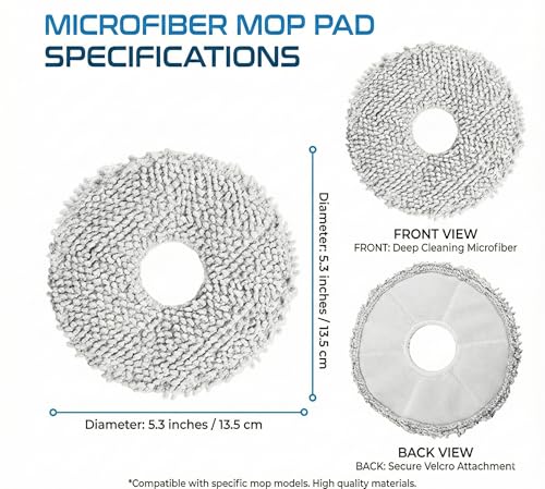 Image of Fiberfix 10pcs Replacement Mop Pads for ECOVACS DEEBOT X1 Omni /X1 Turbo /T20 Omni /T10 Omni /X2 Omni /T30S /N30 Pro Omni /N30 Omni /T30S AI /T30S Pro /T50 OMNI /T50 PRO OMNI /T50 MAX PRO Omni /Yeedi m12 pro+