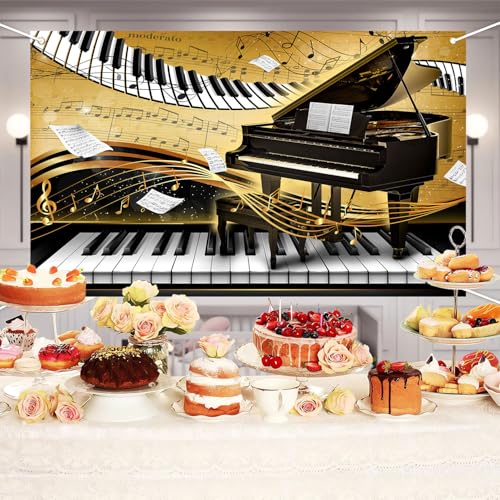 Fondo decorativo piano 7x5 ft para fotografía y fiesta miniatura 4