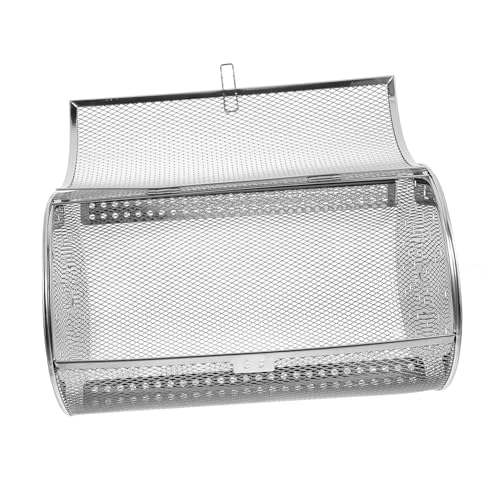 VOSAREA Rotisserie Oven Basket Stainless Steel Bbq Cage with Rotating Design for Baking Nuts and Snacks Durable Kitchen Accessory with Convenient Door for Access