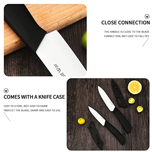 Kitchen Ceramic Knife Set Professional Knife With Sheaths, Super Sharp Rust Proof Stain Resistant (6" Chef Knife, 5" Utility Knife, 4" Fruit Knife, 3" Paring Knife, One Peeler) #TOP2