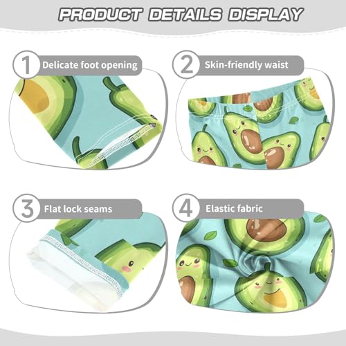 ZZKKO Girls Leggings Kawaii Cute Avocado Toddler Girls Clothes Leggings for Girls Toddler Girls Leggings 3-4T3