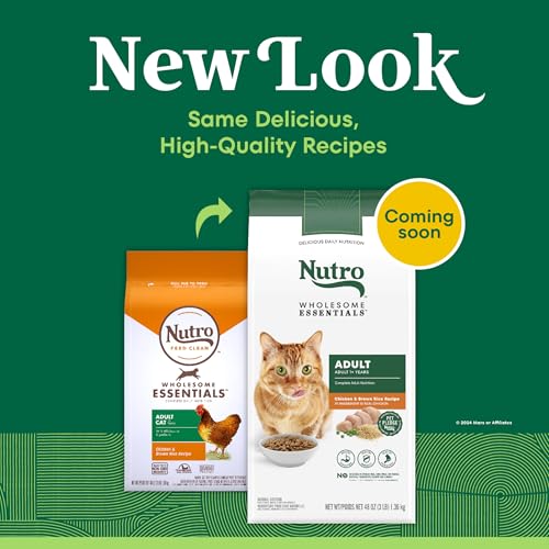 NUTRO WHOLESOME ESSENTIALS Natural Dry Cat Food, Adult Cat Chicken & Brown Rice Recipe Cat Kibble, 3 lb. Bag - Image 4