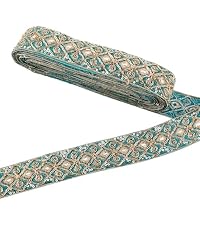 Nastro Jacquard Con Ricamo Floreale Etnico - 13,6 Metri, Larghezza 3,3 Cm, Perfetto Per Fai Da Te E Decorazioni - 5