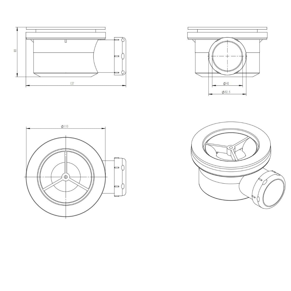 Kiamami Valentina - Piletta Piatto Doccia In Plastica 110Mm H 68 | Muse