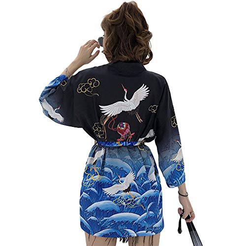 ZooBoo Women's Japanese Kimono Cardigan Harajuku Ancient Style Cardigan Pajamas Jacket Coat - One Size2