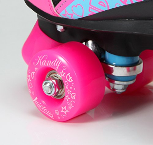 Kandy-Luscious Kid's Roller Skates - Comfortable Outdoor Children's Skates with Fun Colors & Designs | Disco Diva Black | Size 5