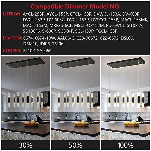 Mini lampes suspendues noires à intensité variable pour optimiser l'îlot - 4