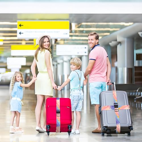 Image of Milky Way Galaxy Luggage Straps for Suitcases, Adjustable Luggage Travel Belt to Keep Luggage Security While Travel, Strong Polyester Fabric, Easy-to-Recognize Stylish Design Travel Essentials, 2 Pack