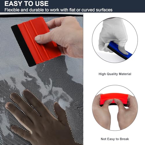 2 Stück rakel für folie,kunststoffspachtel für folienrakel,folierungs werkzeug,rakel set filzrakel werkzeug,auto fensterfolie scheibentönungsfolie rakelset,indow filzkante spachtel tasche squeegee