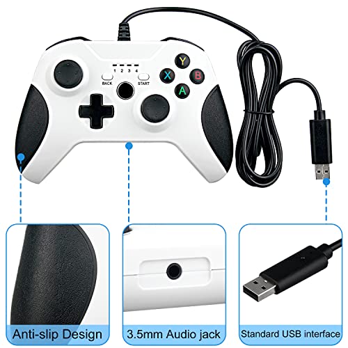 Ostent Wired Usb Controller Joystick Gamepad For Microsoft Xbox One/Xbox One S/Windows Pc Laptop Computer Color White #TOP2