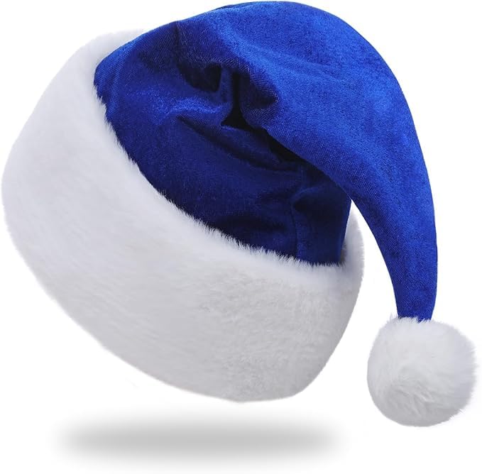 batecoya Santa Hat Christmas Hat for Unisex Adults Deluxe Velvet Christmas Santa Hats