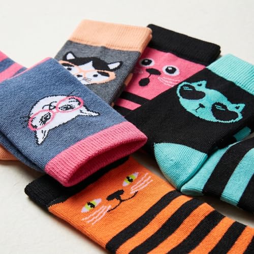 Image of Tipi Toe Women's 6-Pack Funky Crew Socks | Colorful Fun Patterned Novelty Dress Socks, Sizes 9-13