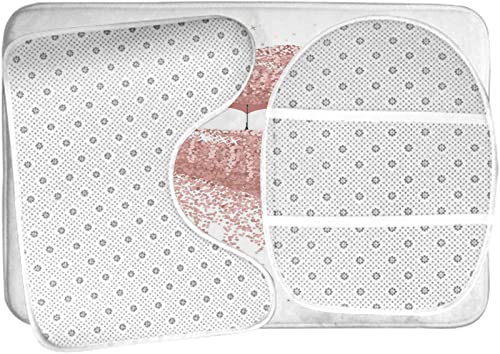 Badezimmerteppich-Set, 3-teilig, Damenlippen, weiblich, Rosa, Französischer Kuss, waschbare Badteppiche, rutschfest, mit Rückenpolster, Konturteppich und Toilettendeckelbezug – Bild 6