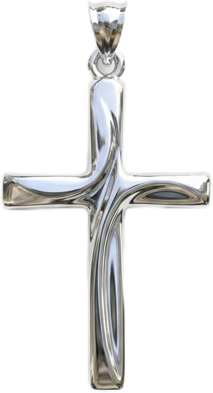 MAZZERI 925 Sterling Silver Cross Pendant for Men and Women - (1.35 Inches)
