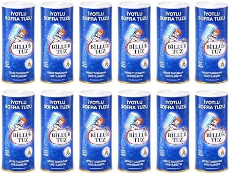 Billur Tuz İyotlu Sofra Tuzu, Deniz Tuzundan Üretilmiş, 125 gr, Tuzluklu Karton Piknik Boy, 12'li Paket - Görsel 1