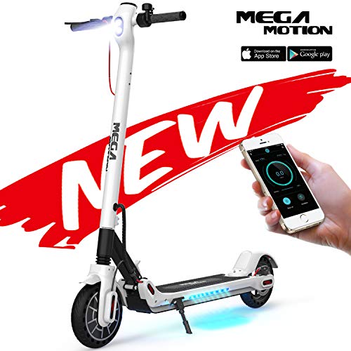 Mega Motion Trottinette Électrique Pliable avec APP, Scooter Patinette Double Système Freinage pour Adultes - M5 (White).