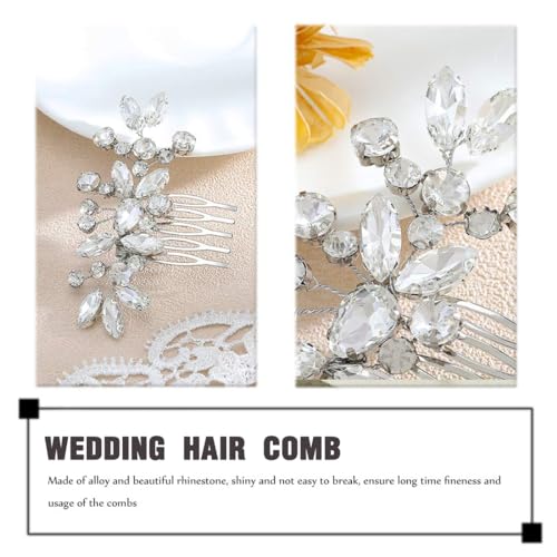Braut Hochzeit Haarkamm Kristall Haarschmuck, Braut Haarkämme Silber Braut Haarteile Kristall Kopfschmuck Hochzeit Haarschmuck für Frauen und Mädchen (Silber)