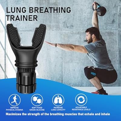 Portable Respiratory Trainer-Exercise Device. Respiratory Muscle Training |Improve Breathing Capacity | Easy to Clean| Adjustable Resistance, Adjustable to Different Fitness Needs