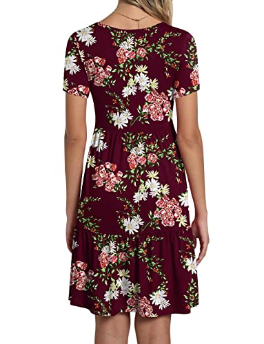 Image of TAOHUADAO 2026 Summer Dresses for Women Short Sleeve Ruffle Casual Sundress with Pockets