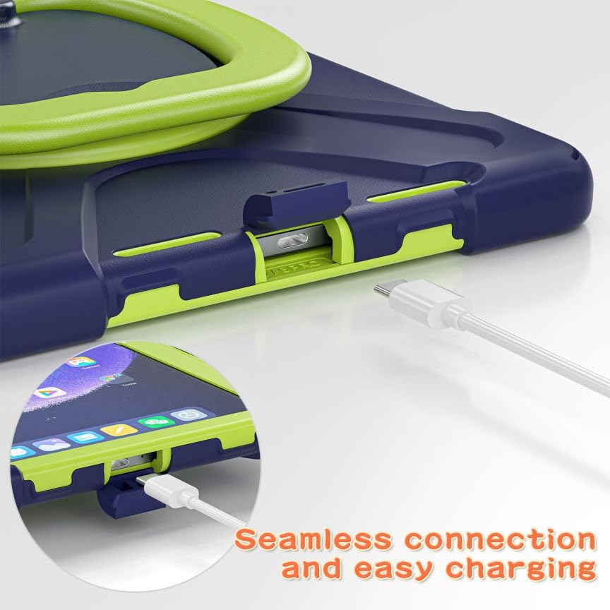 Etui na Xiaomi Pad 6 / Xiaomi Pad 6 Pro 11,0" 2023, trwałe, ciężkie, wytrzymałe, odporne na wstrząsy silikonowe etui z obrotowym uchwytem o 360°, podpórką, uchwytem na rysik i paskiem na