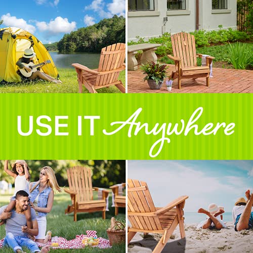 Plant Theatre Wooden Adirondack Chair - Weather Resistant, Acacia Wood, Foldable Fire Pit Chairs For Porch, Deck, Lawn And Campfire - Outdoor Patio Furniture #TOP3