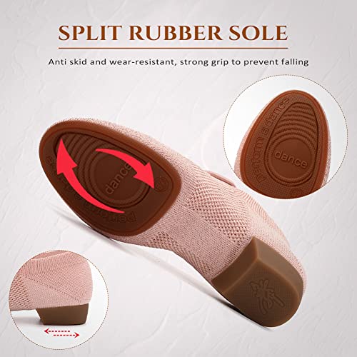 Ykxlm Women Standard Practice Social Dance Sneaker Beginner Dance Practice Shoes For Women Low Heel Ballroom,Pink,1" Heel,8 Us #TOP2