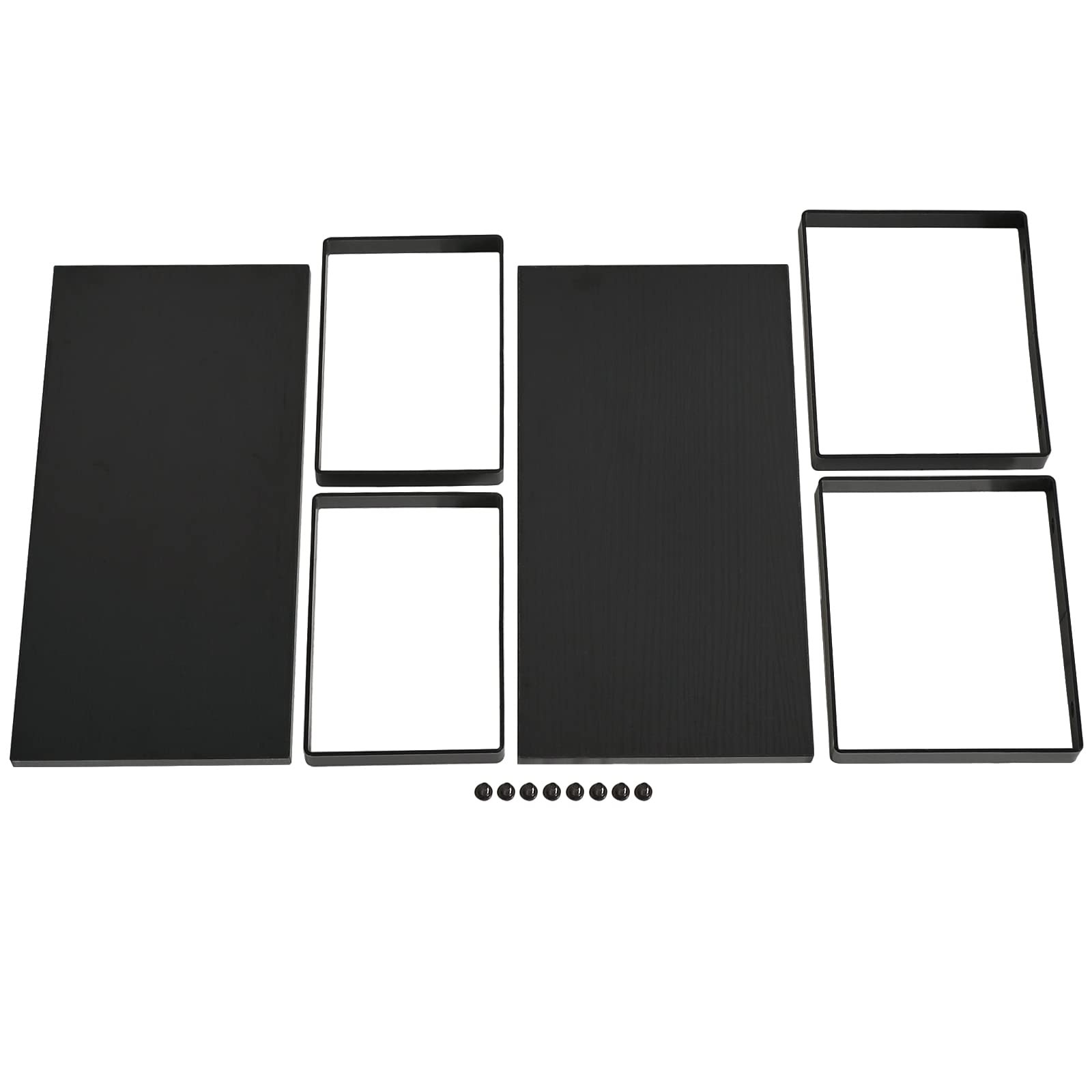 YMYNY UHSR002B Lot de 2 étagères extensibles pour comptoir de cuisine, empilables, étagères de rangement pour placard, évier, garde-manger, salle de bain, noir, métal