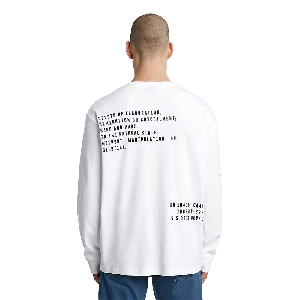 G-Star Back Embro Text Loose R T LS Camiseta Hombre