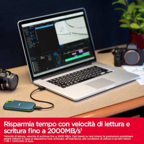 Extreme PRO 2 TB SSD portatile (velocità massima di 2000 MB/s, crittografia hardware a 256 bit, la protezione da cadute da un massimo di tre metri, protezione contro acqua e polvere) Monterey - Hdd - Immagine 3