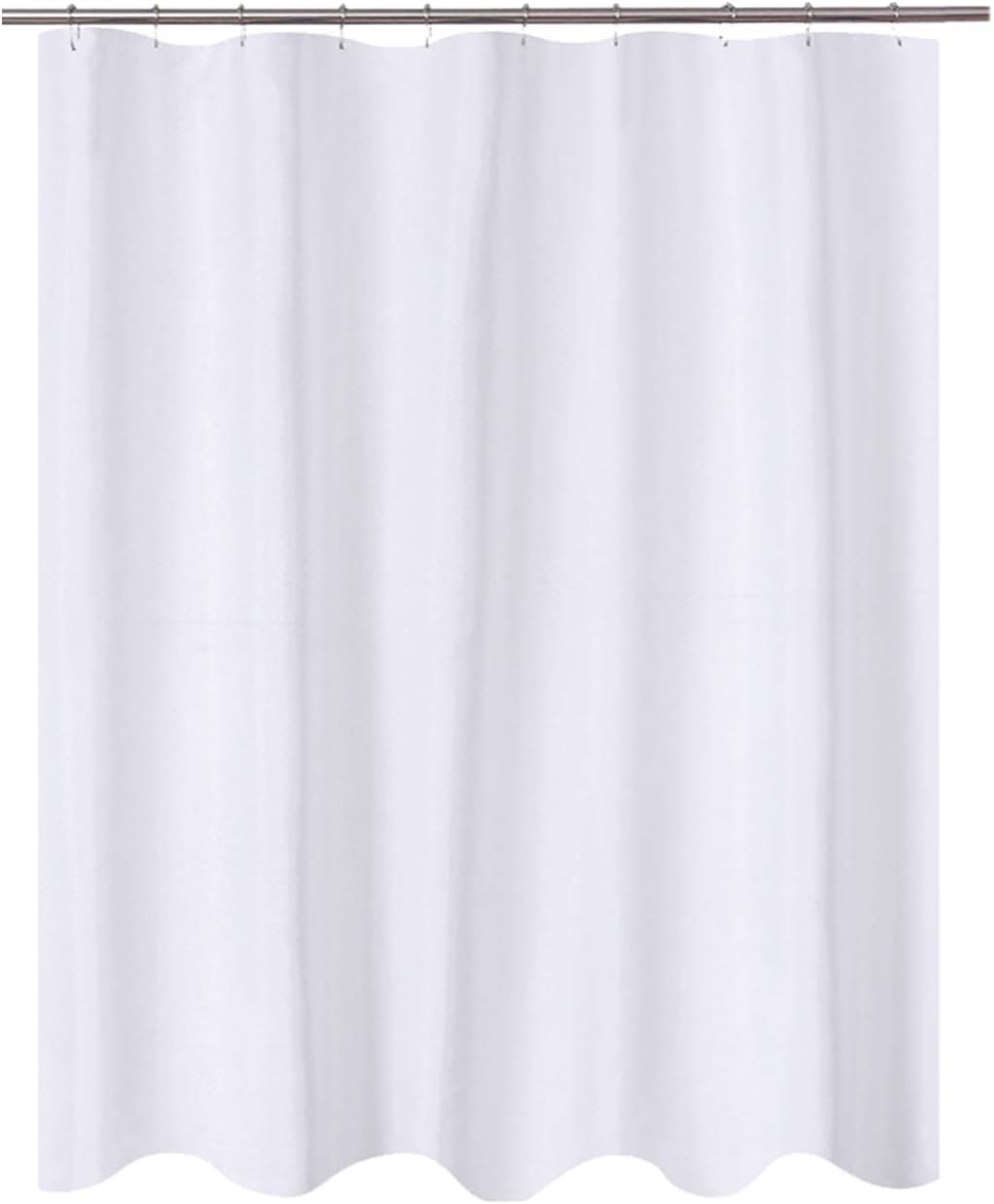 N&Y HOME RV Shower Curtain or Liner Fabric, 60 x 64 inches Camper Shower Curtain, Travel Trailer Shower Curtain for Camping, White Bathroom Curtains with Grommets, 60x64 White 60"x64"