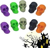 Vista 9 de 50 piezas de mini calaveras de Halloween, mini esqueletos en miniatura, cabezas de calavera de Halloween, calaveras pequeñas, juguetes complicados