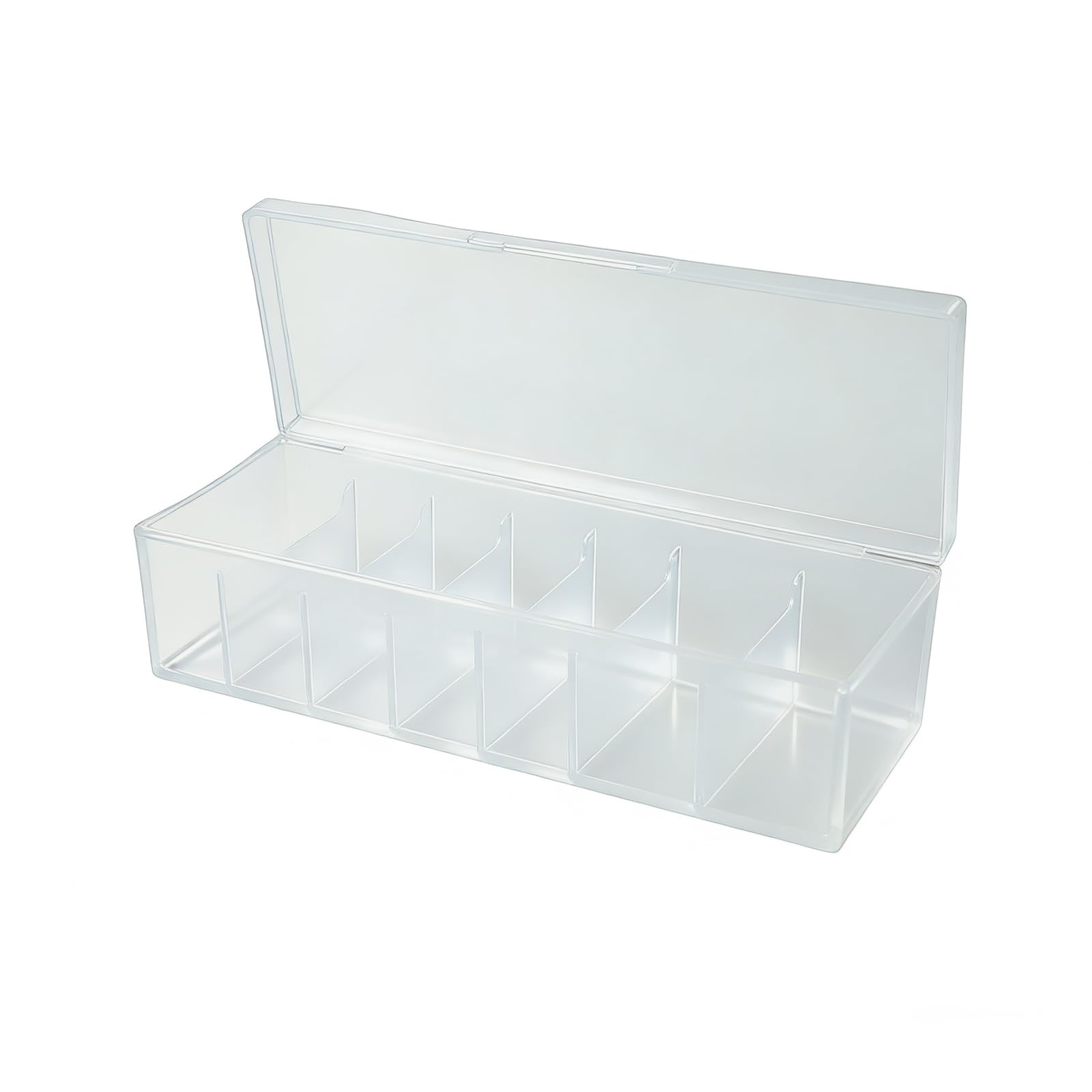 Caja Cartas con 7 Divisiones, Deck Box con Tapa a Presión, 27,8 x 9,9 x 7,8 cm Caja de Tarjetas de Visita, Hasta 800 Fichas de Aprendizaje, Tarjetas de Visita o Postales