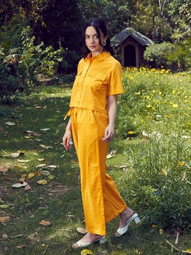 Image of SASSAFRAS Womens Crop Shirt /Wide Leg Pants