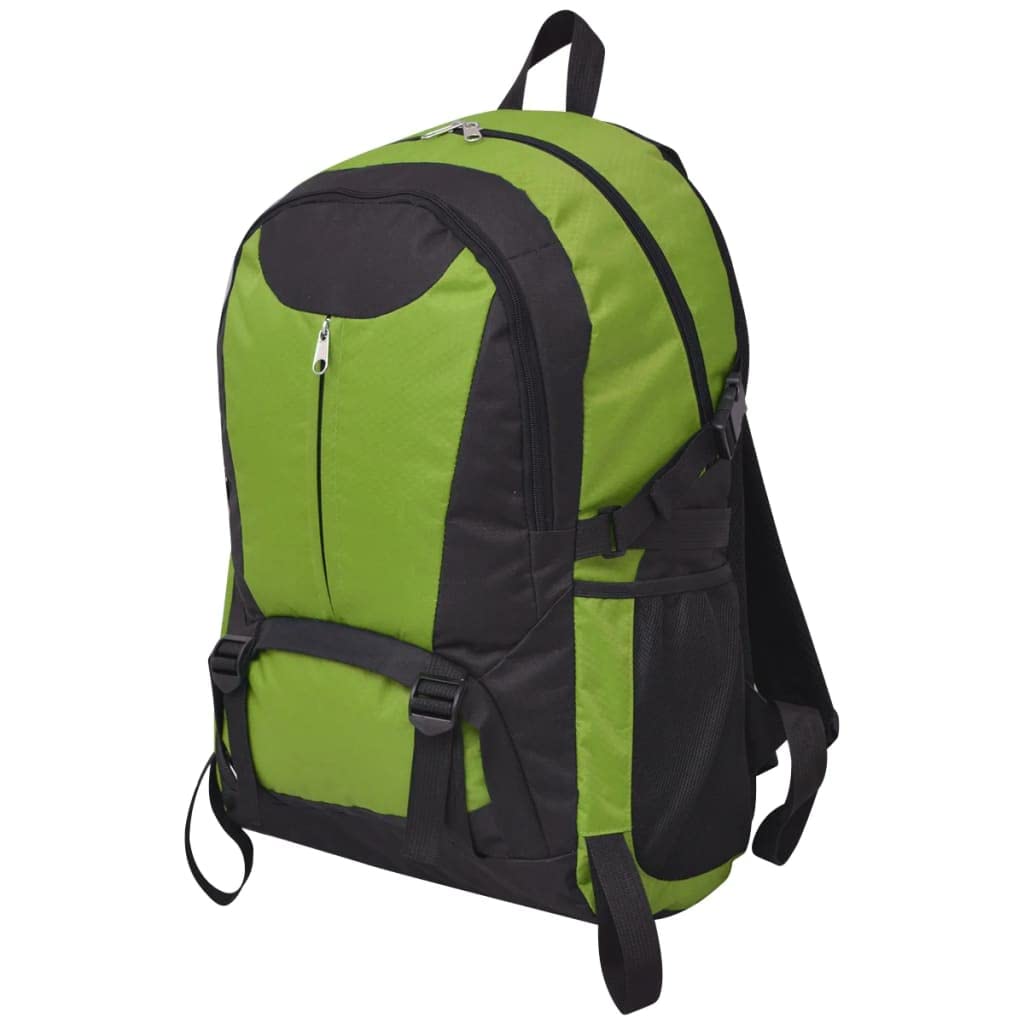 Mangloder Wanderrucksack 40 L Schwarz Grün wasserabweisend für Outdoor Trekking Camping Wandern mit 3 Fächern und 2 Seitentaschen für Reisen, Schule, Arbeit, Fahrrad, Freizeit