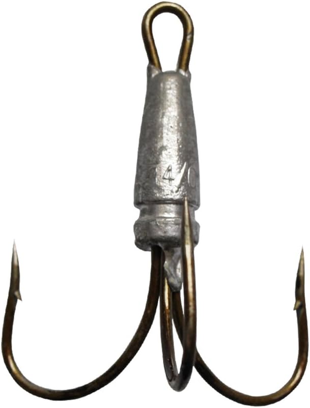 ICE SEA 2pcs Snagging Weighted Treble Hooks Fishing Hooks 6/0 8/0 10/0 12/0 14/0 (14/0-2pcs)