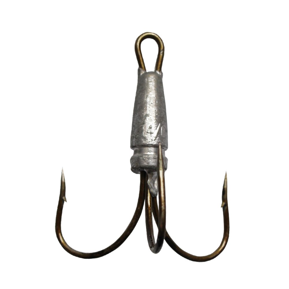 ICE SEA 2pcs Snagging Weighted Treble Hooks Fishing Hooks 6/0 8/0 10/0